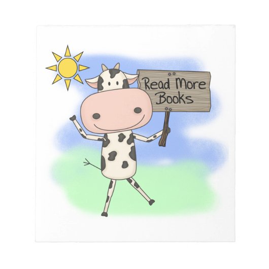 De koe las Meer Boeken Notitieblok (Voorkant)