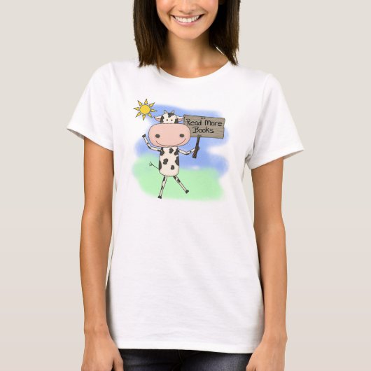 De koe las Meer Boeken T-shirt (Voorkant)