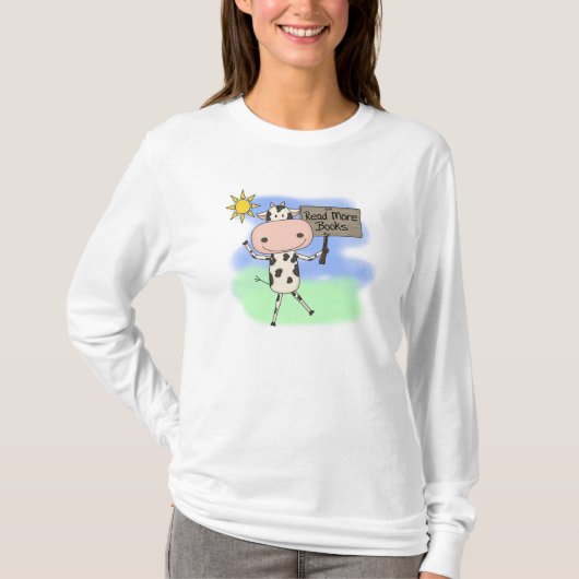 De koe las Meer Boeken T-shirt (Voorkant)