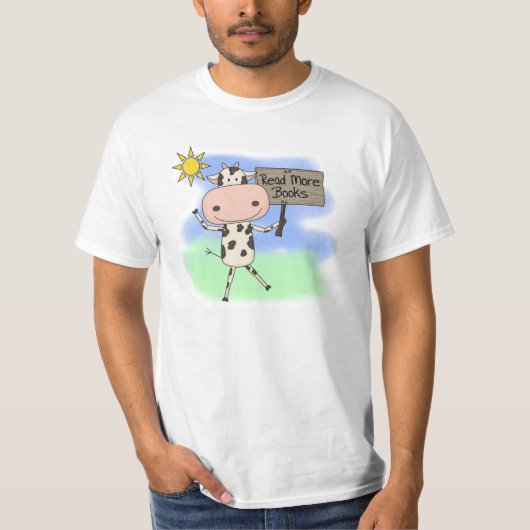 De koe las Meer Boeken T-shirt (Voorkant)