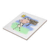 De koe las Meer Boeken Tegeltje (Zijkant)