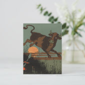 De koe springt over de maan briefkaart (Staand voorkant)