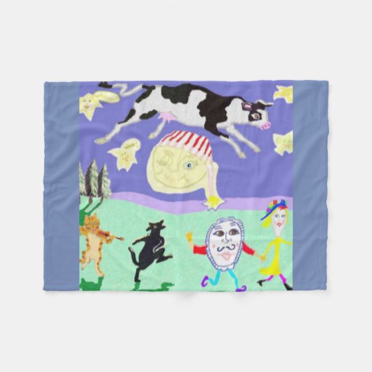 De koe springt over de maan fleece deken (Voorkant (Horizontaal))