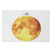 De Koe sprong over de Moon Faux Canvas Print