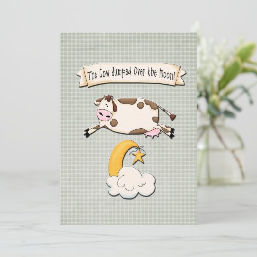 De Koe trok over de maan Aankondiging (Staand voorkant)
