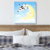 De Koe trok over de maan Canvas Afdruk (Insitu (Slaapkamer))