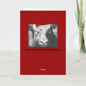 De Koe van de vakantie Feestdagen Kaart (Achterkant)