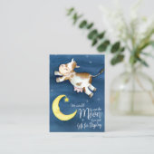 De koe van de vertoning sprong over de maankunst informatiekaartje (Staand voorkant)