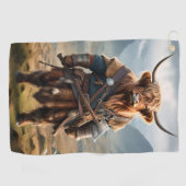 De Koe van de Viking Highland, Golfhanddoek (Horizontaal)