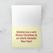 De Koe van de Winter van Kerstmis van Mooey in het Feestdagen Kaart (Binnen)