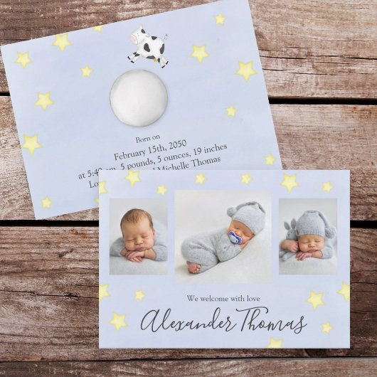 De Koe van het collage Cute van de Foto springt ov Aankondiging