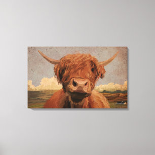De Koe van het hoogland Canvas Afdruk