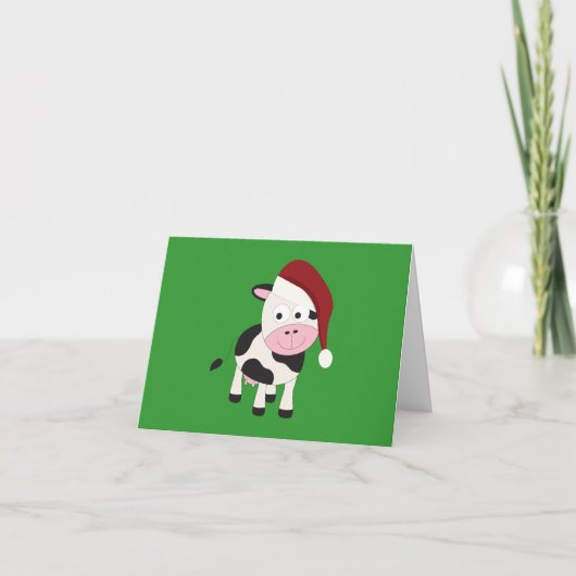 De koe van Kerstmis Feestdagen Kaart (Voorkant)