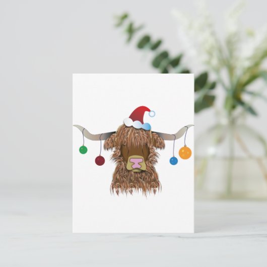 De Koe van Kerstmis Feestdagenkaart (Staand voorkant)