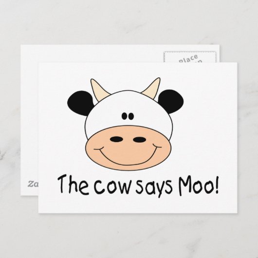 De Koe zegt Moo Briefkaart (Voorkant / Achterkant)