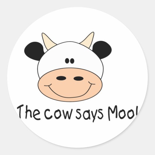 De Koe zegt Moo Ronde Sticker (Voorkant)