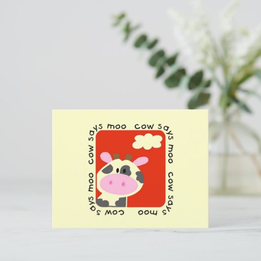 De koe zegt Moo T-shirts en Giften Briefkaart (Staand voorkant)