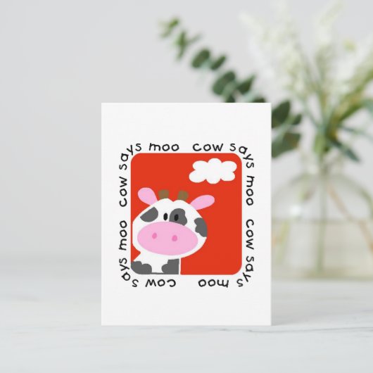 De koe zegt Moo T-shirts en Giften Briefkaart (Staand voorkant)