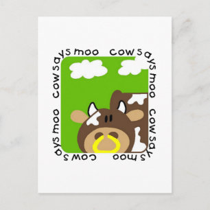 De koe zegt Moo T-shirts en Giften Briefkaart