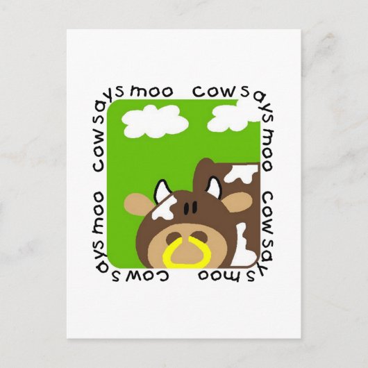 De koe zegt Moo T-shirts en Giften Briefkaart (Voorkant)