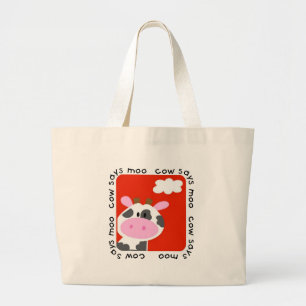 De koe zegt Moo T-shirts en Giften Grote Tote Bag