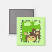 De koe zegt Moo T-shirts en Giften Magneet (Voorkant / Achterkant)