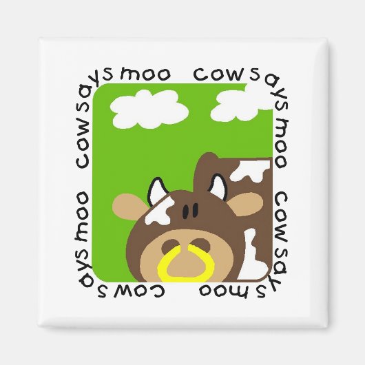 De koe zegt Moo T-shirts en Giften Magneet (Voorkant)