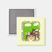 De koe zegt Moo T-shirts en Giften Magneet (Voorkant / Achterkant)