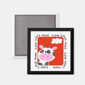 De koe zegt Moo T-shirts en Giften Magneet (Voorkant / Achterkant)