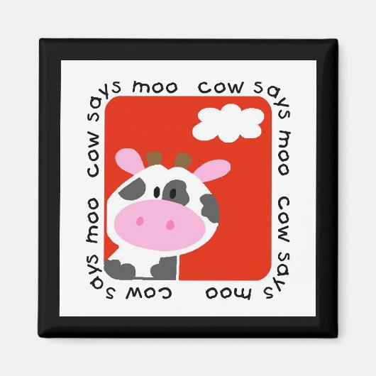De koe zegt Moo T-shirts en Giften Magneet (Voorkant)