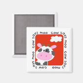 De koe zegt Moo T-shirts en Giften Magneet (Voorkant / Achterkant)