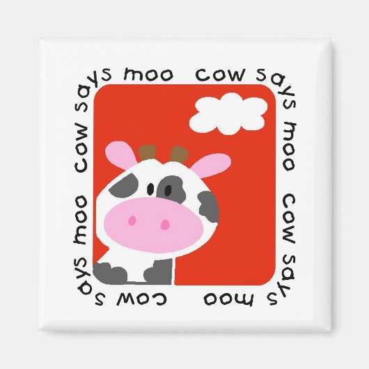 De koe zegt Moo T-shirts en Giften Magneet (Voorkant)