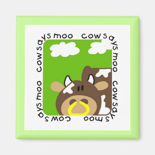 De koe zegt Moo T-shirts en Giften Magneet
