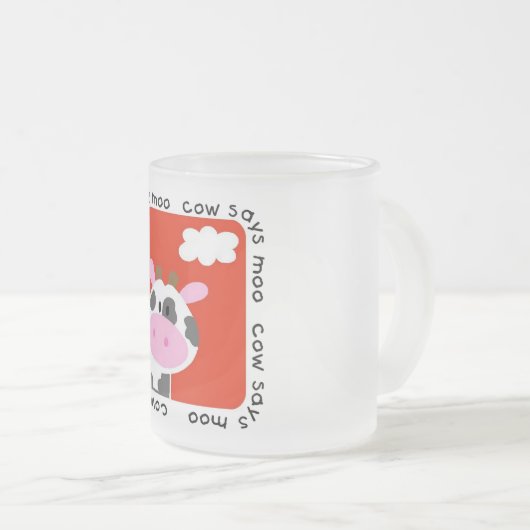 De koe zegt Moo T-shirts en Giften Matglas Koffiemok (Voorkant rechts)