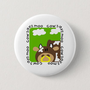 De koe zegt Moo T-shirts en Giften Ronde Button 5,7 Cm