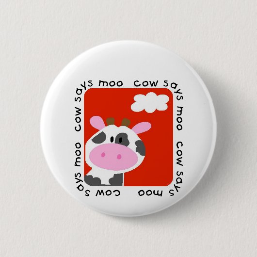 De koe zegt Moo T-shirts en Giften Ronde Button 5,7 Cm (Voorkant)