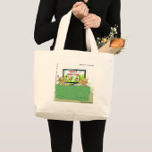 De Koeien Amuseren Grappig Grote Tote Bag (Voorkant (product))