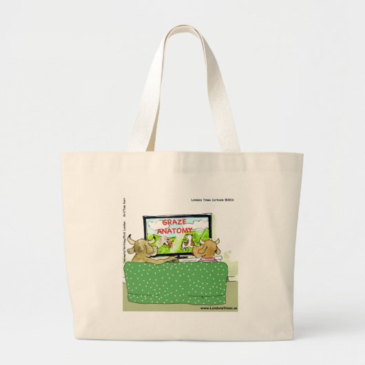 De Koeien Amuseren Grappig Grote Tote Bag (Voorkant)