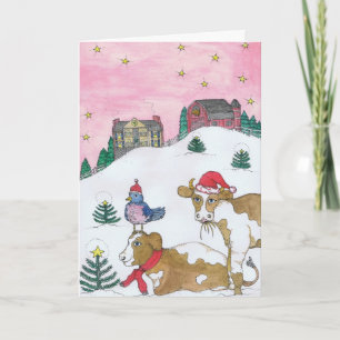 De Koeien komen voor kerstmis thuis Feestdagen Kaart