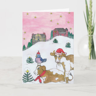 De Koeien komen voor kerstmis thuis Feestdagen Kaart