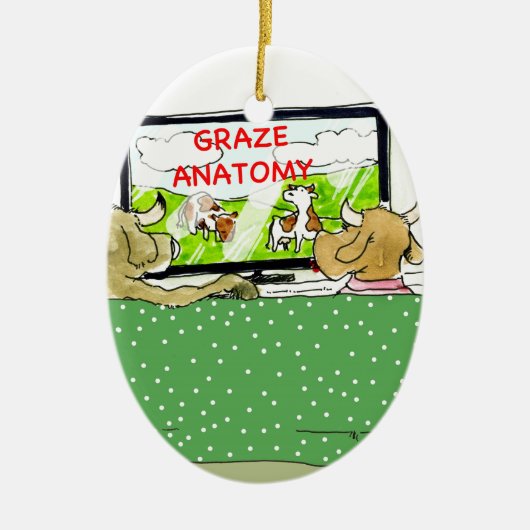 De Koeien Onterechten Grappig Keramisch Ornament (Voorkant)