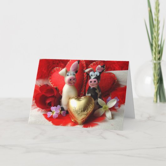 De koeien van Lurve Feestdagen Kaart (Voorkant)