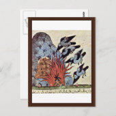 De koeien vegen hun vleugels met het vuur dat bran briefkaart (Voorkant / Achterkant)