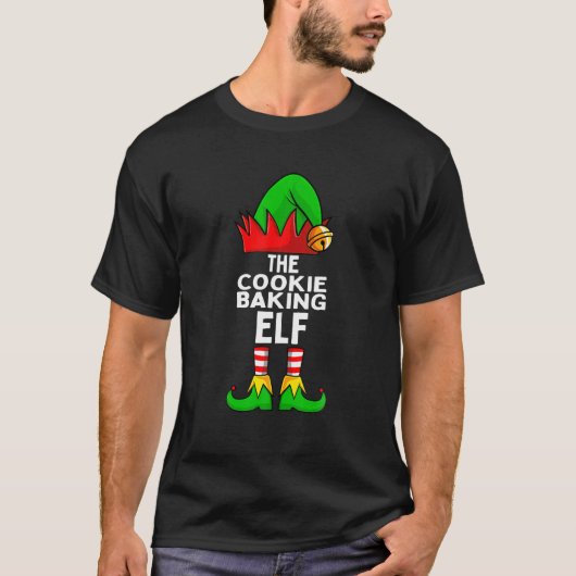 De Koekjes Bakende Elf Grappig Kerst Mis Matching T-shirt (Voorkant)