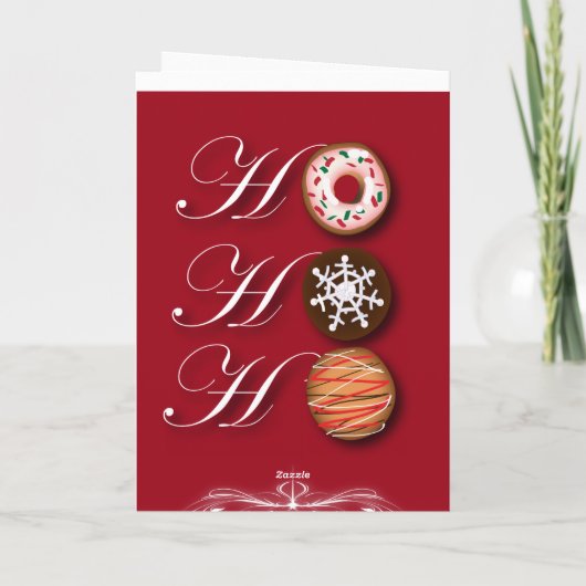 De Koekjes HoHoHo van Kerstmis van de Doughnut van Feestdagen Kaart (Achterkant)