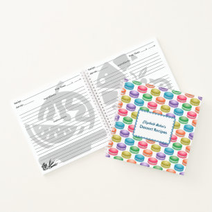 De Koekjes Kleurrijke Gepersonaliseerde Macarons Notitieboek
