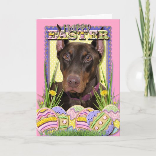 De Koekjes van het Paasei - Doberman Feestdagen Kaart (Voorkant)
