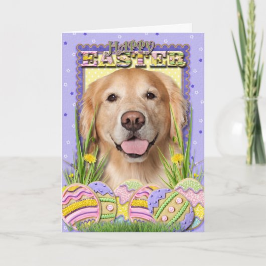 De Koekjes van het Paasei - Golden retriever - Feestdagen Kaart (Voorkant)