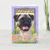 De Koekjes van het Paasei - Pug Feestdagen Kaart (Voorkant)