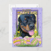 De Koekjes van het Paasei - Rottweiler - Harley Feestdagenkaart (Voorkant / Achterkant)